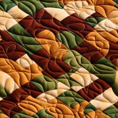 Poster - Seamless Beautifully quilted wall hanging showcasing intricate patterns and warm colors that add charm to any living space