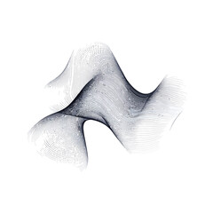 Poster - Abstract Line Waveform Design on White Background for Technology Concepts