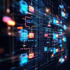 Poster - A floating digital board showing trade route optimization in real time.