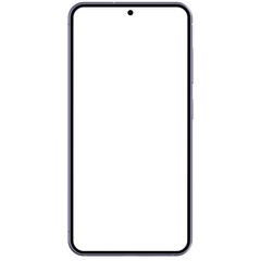 Wall Mural - photo of smartphone similar to android device without background. white screen. purple color. templa