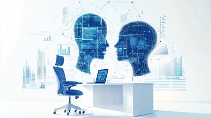 Poster - AI collaboration, modern workplace, digital transformation, future work