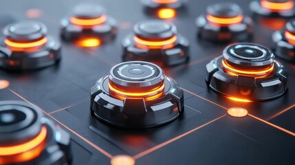 Poster - A futuristic gadget with glowing buttons.
