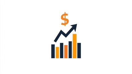 Poster - Financial growth chart graphic, showing upward trend.  Ideal for business presentations or financial reports