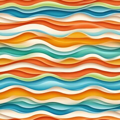 Poster - seamless colorful wave pattern with fluid motion and dynamic flow creating a captivating visual expe
