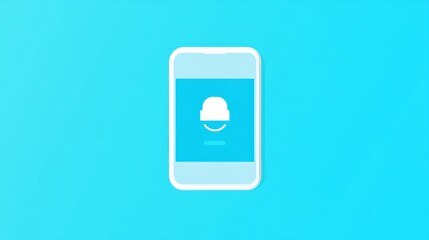 Poster - Smartphone displaying notification, simple, digital, modern interface, use in app design, or tech article