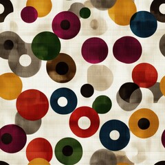 Poster - Seamless Pattern with circles featuring repeated shapes creating a harmonious and balanced design with a modern artistic flair
