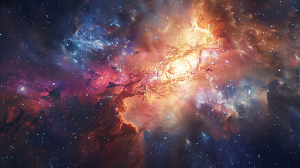 Wall Mural - Embark on a celestial journey through mesmerizing nebulae and galaxies in the infinite cosmos. Explore the wonders of the universe, from nebulae to distant star fields.