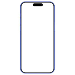 Wall Mural - photo of smartphone device without background and screen. frame only. ultramarine color. template fo