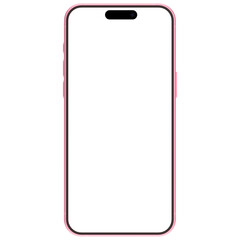 Wall Mural - photo of smartphone device without background and screen. frame only. pink color. template for mocku