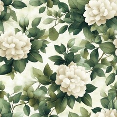 Poster - Seamless Bright flower pattern on a white background creating a fresh and cheerful atmosphere for various applications