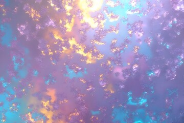 Poster - Colorful abstract background with glowing bubbles and winter snowflakes