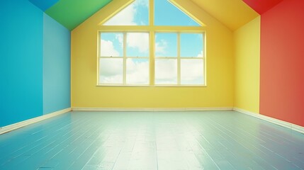 Poster - Bright and Airy Virtual Beach Hut Meeting Space with Colorful Walls and Windows