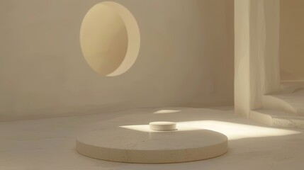 Poster - Minimalist Virtual Meeting Room with Clean Lines and Soft Natural Light Effect