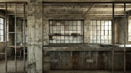 Poster - Virtual Contemporary Art Studio with Industrial Aesthetic and Interactivity Features