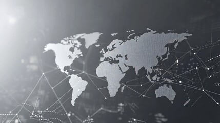 Poster - Global network map, abstract background, data connection, world connections, for business presentation