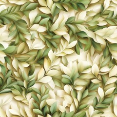 Poster - Seamless Lush bunch of leaves displayed on a surface capturing the beauty of nature with vibrant green colors and textures