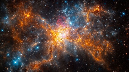 Wall Mural - Celestial Tapestry A Vibrant Nebula in Deep Space