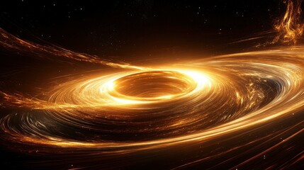 Wall Mural - luminous galactic vortex golden cosmic swirl abstract
