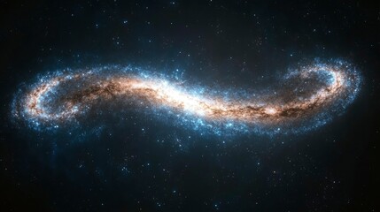Wall Mural - The Infinity Galaxy A Celestial S-Shaped Spiral Nebula in Deep Space