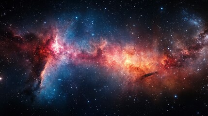Wall Mural - Cosmic Nebula Celestial Wonder in Vibrant Hues