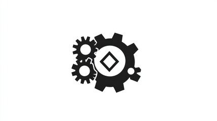 Poster - Interconnected Gears Graphic, Teamwork, Mechanism, Vector Illustration, Simple Design, Background, Abstract, Digital Art