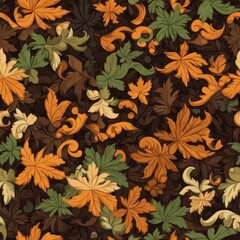 Poster - Seamless Beautiful pattern of leaves in various shapes and shades creating a natural and organic aesthetic for design inspiration