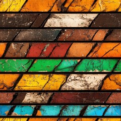 Poster - Seamless A brightly colored wall covered in an abundance of paint layers and artistic strokes creating an eclectic visual experience