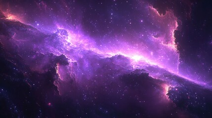 Wall Mural - luminous purple nebula in deep space cosmic wonder