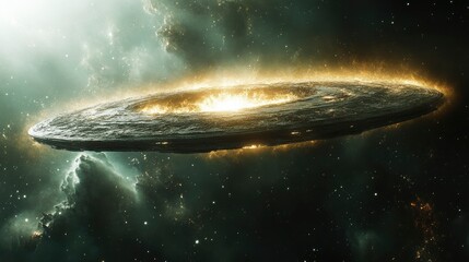 Wall Mural - glowing celestial body in deep space futuristic sci-fi artwork