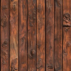 Poster - Seamless Elegant repeating pattern on a wooden wall highlighting the unique grain and texture for modern interior spaces