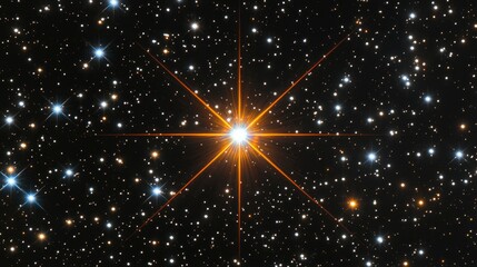 Wall Mural - bright star in a starry night sky