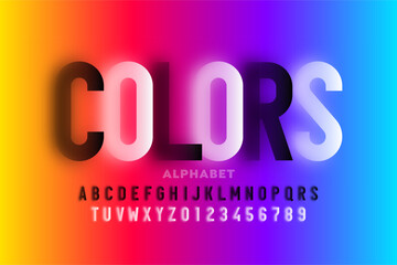 Wall Mural - colors. blurred font design, alphabet letters and numbers vector illustration