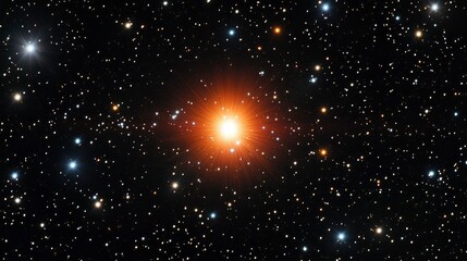 Wall Mural - brilliant star in a starfield celestial beauty
