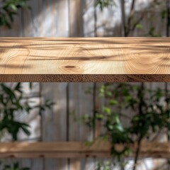 Poster - Seamless A rustic wooden table set against a blurry background creating a warm and inviting atmosphere for dining or work