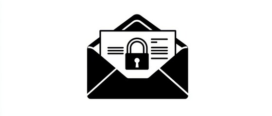 Poster - Endpoint cyber security defense. Locked envelope with a document, symbolizing secure communication and privacy.