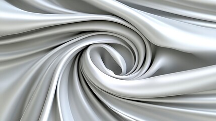 Poster - abstract swirling pattern of silver silk fabric with soft, luxurious texture and smooth surface. ele
