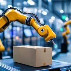 Poster - A robotic system packaging goods with eco-friendly materials.