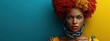 © cleo pick Art - Striking Portrait of a Woman with Vibrant Hair and Bold Chains Against a Colorful Background