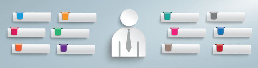 Wall Mural - 12 tabs long header businessman infographic