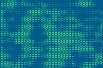 Aufkleber - Triangular Halftone Texture Retrowave Vector Geometric Technology Abstract Green Background. Half Tone Triangles Retro Colored Pattern. Minimal 80s Style Dynamic Tech Structure Wallpaper