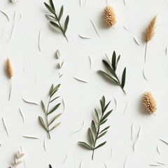 Poster - Seamless A colorful arrangement of flowers and leaves creating a beautifully natural display to brighten up any space or occasion