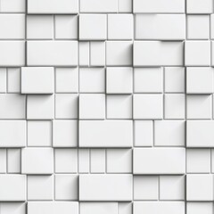 Poster - Seamless Clean white wall featuring multiple squares creating a simple yet elegant design ideal for contemporary spaces