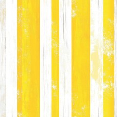 Poster - Seamless Bright yellow and white striped wallpaper creating a cheerful atmosphere for home decor and interior design projects