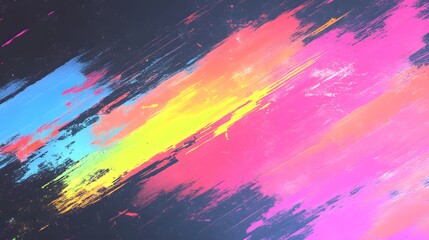 Poster - Vibrant Abstract Background with Colorful Brush Strokes for Art