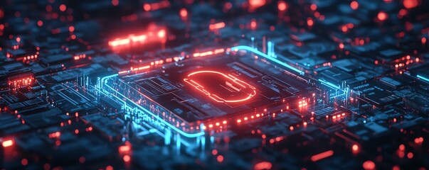 Poster - A futuristic lock design with complex encryption symbols, abstract technology protection, glowing neon colors, ultrarealistic details, digital security theme, 8K UHD