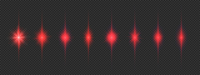 Wall Mural - set of red light effects of lens flares