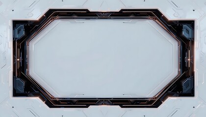 Poster - Futuristic Frame with Empty Octagon Space for Text or Image