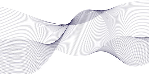 Poster - Thin wavy curve line vector background. Curve wave seamless pattern background. Black and grey wave curve lines motion vector background.