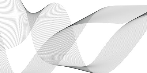 Poster - abstract grey, white wavy smooth element swoosh speed wave modern stream curve and technology lines 