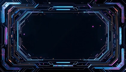 Poster - Futuristic Glowing Frame with Dark Background for Technology or Science Projects